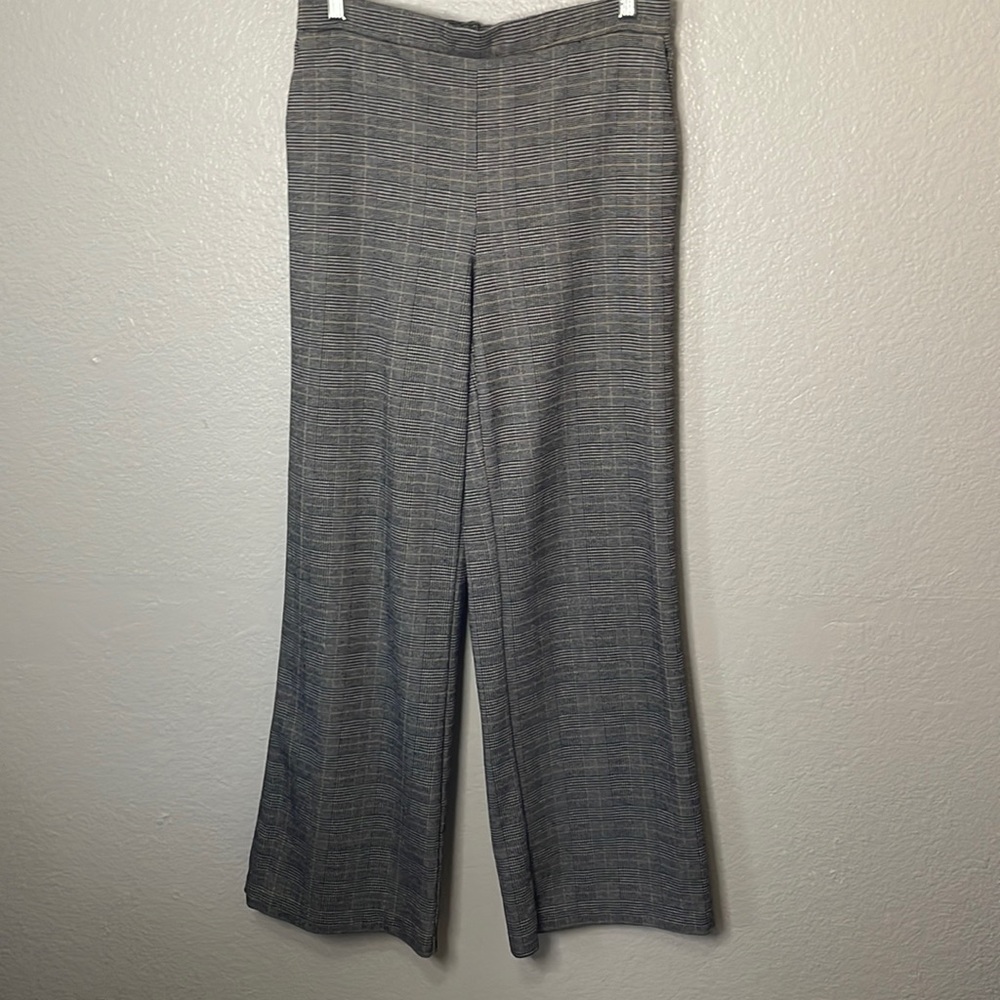 NICOLE MILLER Pull On Trouser | Gray Plaid | Size 10